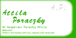 attila poraczky business card